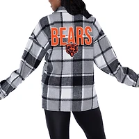 Women's Gameday Couture Gray Chicago Bears  Fieldside Fun Plaid Button-Up Overshirt