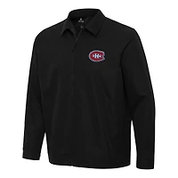 Men's Antigua  Black Montreal Canadiens Pivot Full-Zip Jacket