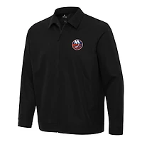Men's Antigua  Black New York Islanders Pivot Full-Zip Jacket