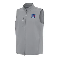 Men's Antigua Gray New York Rangers Demand Full-Zip Vest