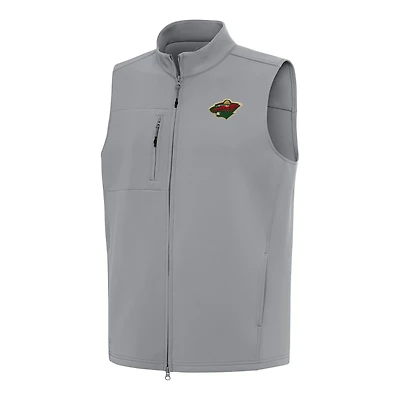 Men's Antigua Gray Minnesota Wild Demand Full-Zip Vest