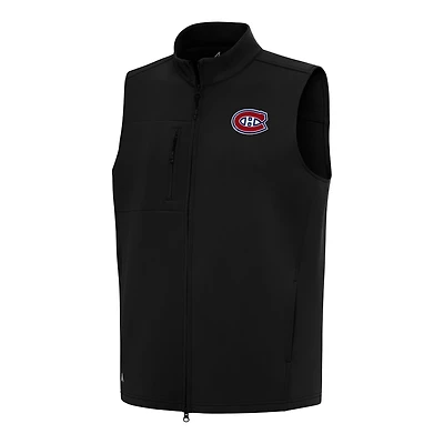 Men's Antigua Black Montreal Canadiens Demand Full-Zip Vest