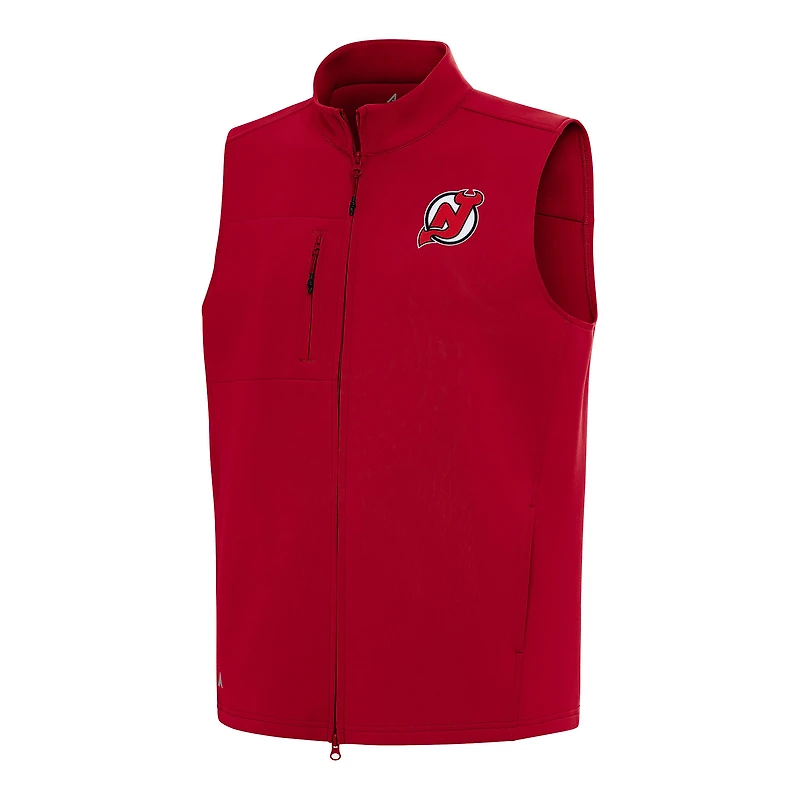 Men's Antigua Red New Jersey Devils Demand Full-Zip Vest