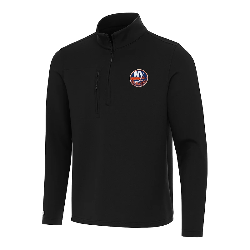 Men's Antigua  Black New York Islanders Insider Quarter-Zip Top
