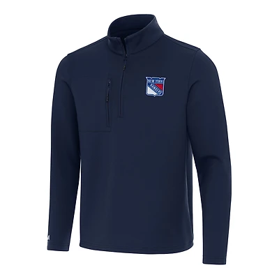 Men's Antigua  Navy New York Rangers Insider Quarter-Zip Top