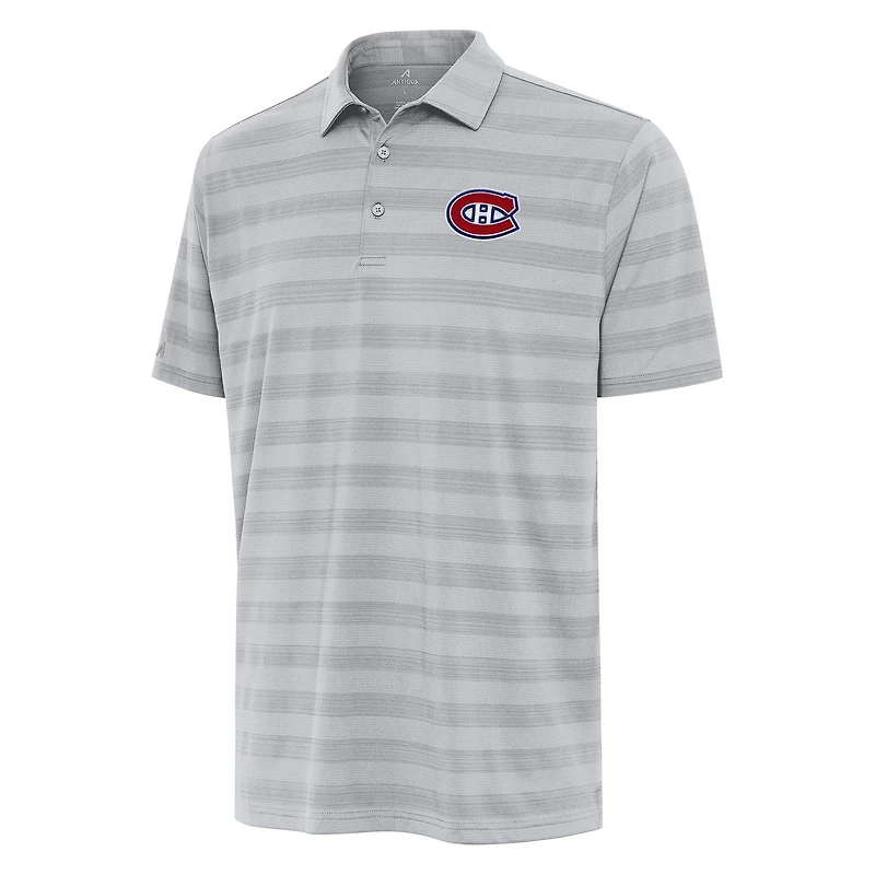 Men's Antigua Gray Montreal Canadiens Tunnel Polo