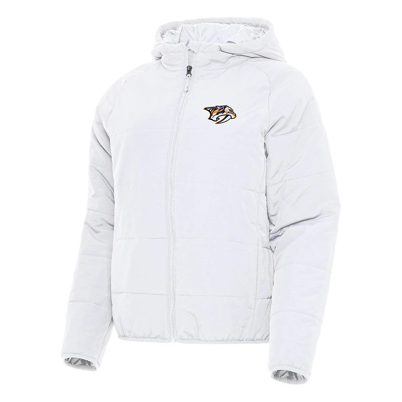 Women's Antigua White Nashville Predators Universe Full-Zip Puffer Jacket