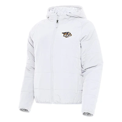 Women's Antigua White Nashville Predators Universe Full-Zip Puffer Jacket