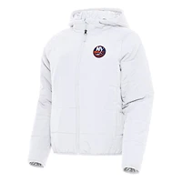 Women's Antigua White New York Islanders Universe Full-Zip Puffer Jacket