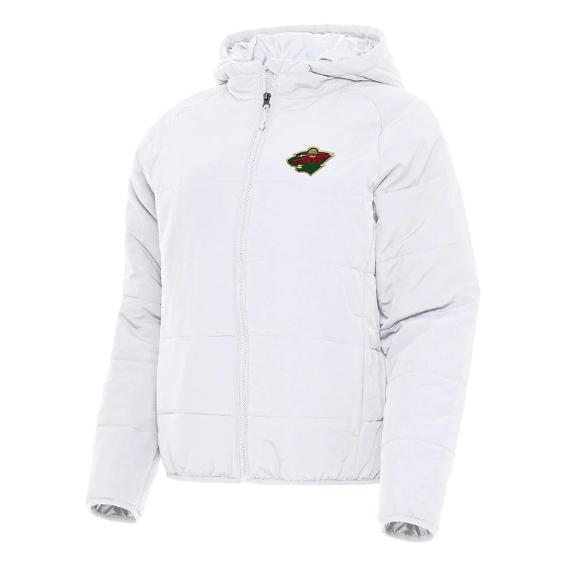 Women's Antigua White Minnesota Wild Universe Full-Zip Puffer Jacket