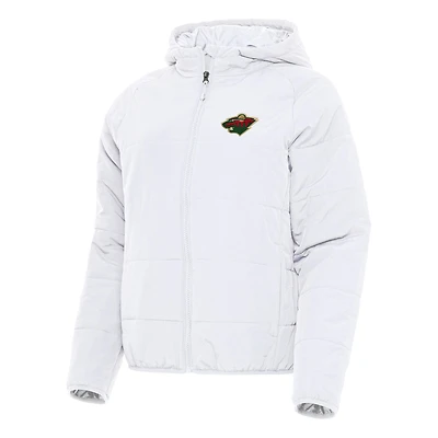 Women's Antigua White Minnesota Wild Universe Full-Zip Puffer Jacket