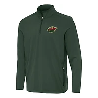 Men's Antigua  Hunter Green Minnesota Wild Perilous Quarter-Zip Sweatshirt