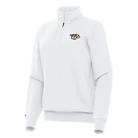 Women's Antigua White Nashville Predators Victory Quarter-Zip Sweatshirt