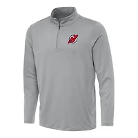 Men's Antigua Gray New Jersey Devils Reprocess Quarter-Zip Top