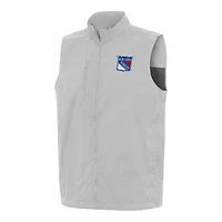 Men's Antigua  Heather Gray New York Rangers Brisk Full-Zip Vest