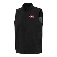 Men's Antigua  Black Montreal Canadiens Brisk Full-Zip Vest