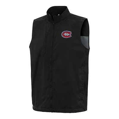 Men's Antigua  Black Montreal Canadiens Brisk Full-Zip Vest