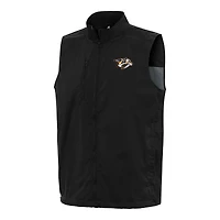 Men's Antigua  Black Nashville Predators Brisk Full-Zip Vest