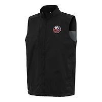 Men's Antigua  Black New York Islanders Brisk Full-Zip Vest