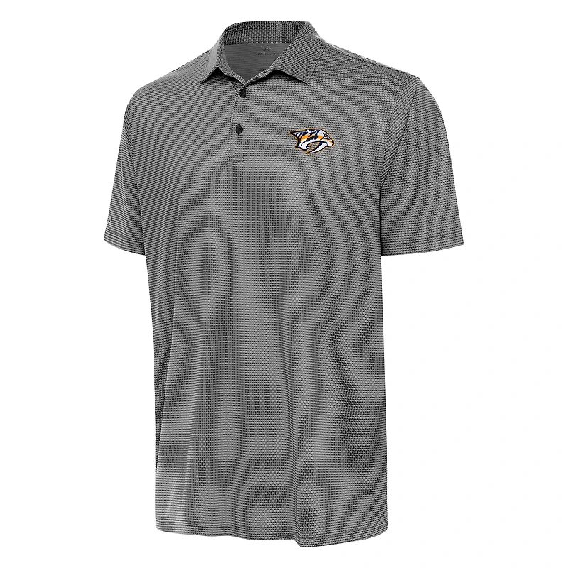 Men's Antigua Black/White Nashville Predators Rings Polo