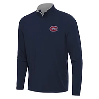 Men's Antigua Navy/ Montreal Canadiens Content Quarter-Zip Pullover Top