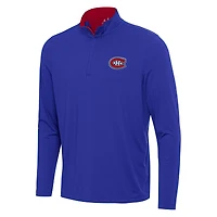 Men's Antigua Blue/Red Montreal Canadiens Content Quarter-Zip Pullover Top