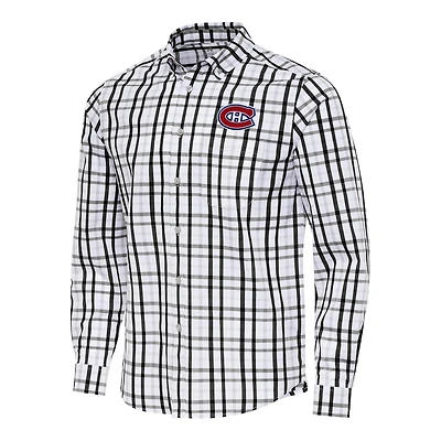 Men's Antigua /Gray Montreal Canadiens Tending 2 Button-Down Long Sleeve Shirt