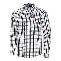 Men's Antigua /Gray Montreal Canadiens Tending 2 Button-Down Long Sleeve Shirt