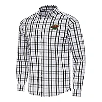 Men's Antigua  Black/Gray Minnesota Wild Tending 2 Button-Down Long Sleeve Shirt