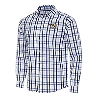 Men's Antigua  Navy/Gray Nashville Predators Tending 2 Button-Down Long Sleeve Shirt