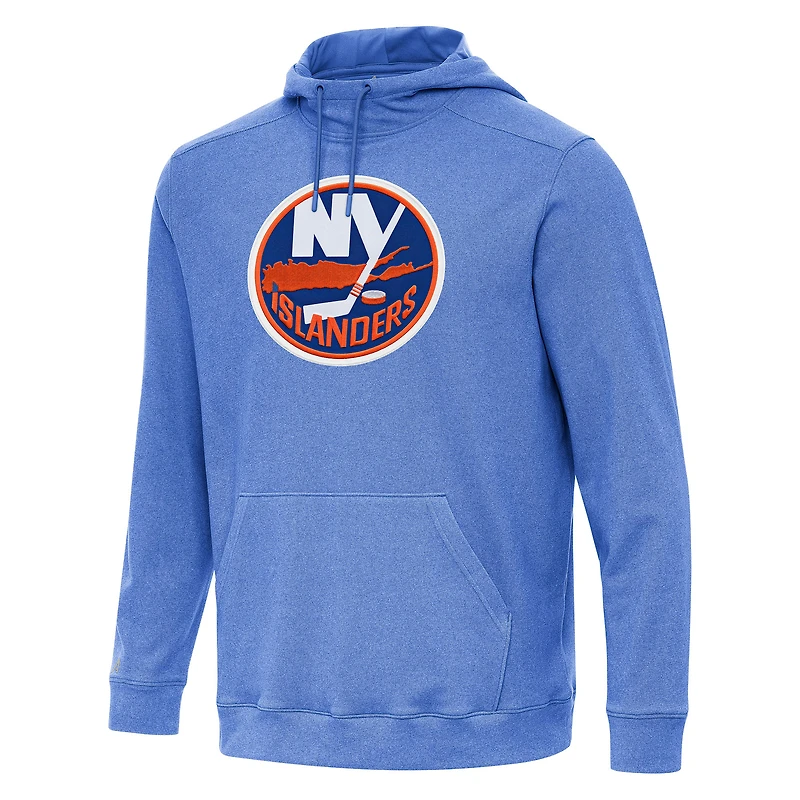 Men's Antigua Heather Royal New York Islanders Cloud Pullover Hoodie