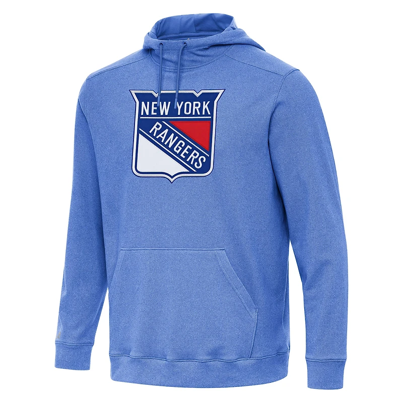 Men's Antigua Heather Royal New York Rangers Cloud Pullover Hoodie