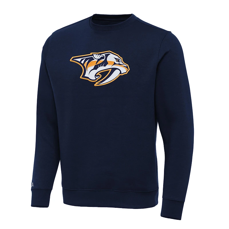 Men's Antigua Navy Nashville Predators Big & Tall Victory Crewneck Pullover Sweatshirt