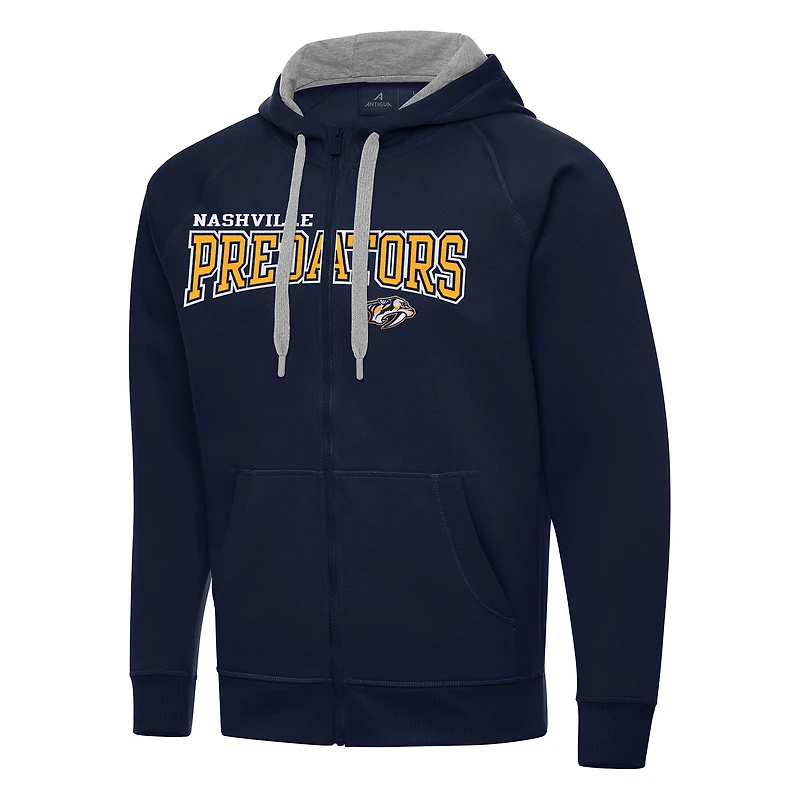 Men's Antigua Navy Nashville Predators Big & Tall Victory Full-Zip Hoodie