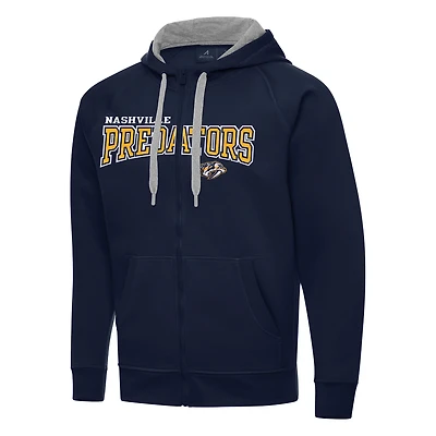 Men's Antigua Navy Nashville Predators Big & Tall Victory Full-Zip Hoodie