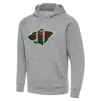 Men's Antigua Heather Gray Minnesota Wild Big & Tall Victory Pullover Hoodie