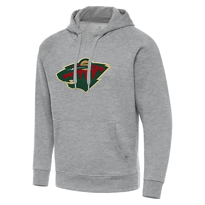 Men's Antigua Heather Gray Minnesota Wild Big & Tall Victory Pullover Hoodie