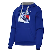 Women's Antigua Blue New York Rangers Victory Pullover Hoodie