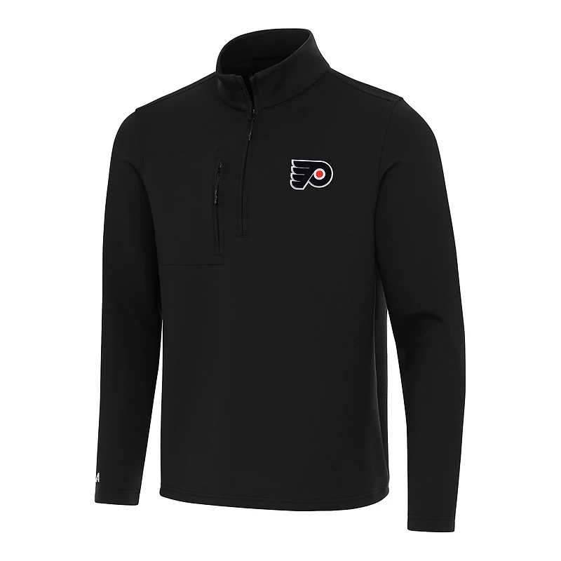 Men's Antigua  Black Philadelphia Flyers Insider Quarter-Zip Top