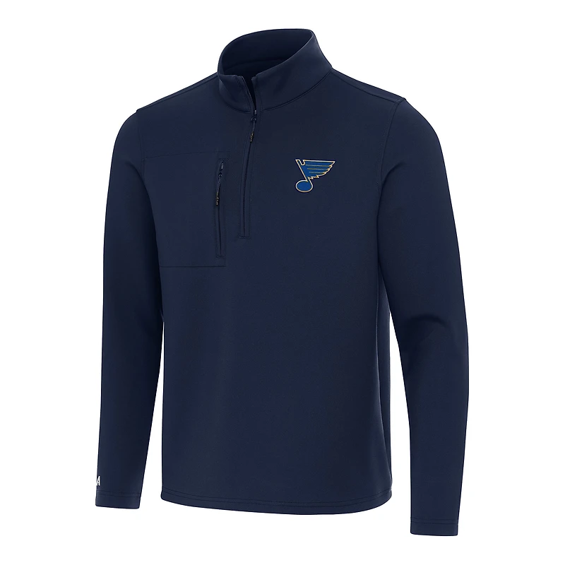 Men's Antigua  Navy St. Louis Blues Insider Quarter-Zip Top