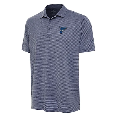 Men's Antigua  Heather Navy St. Louis Blues Scheme Polo
