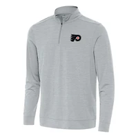 Men's Antigua Heather Gray Philadelphia Flyers Bright Quarter-Zip Top