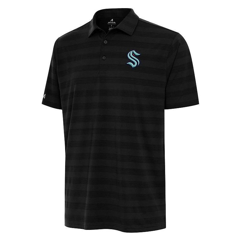 Men's Antigua Black Seattle Kraken Tunnel Polo