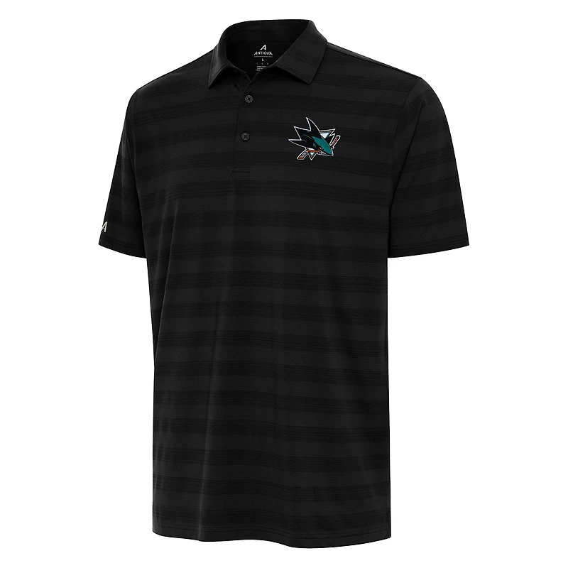 Men's Antigua Black San Jose Sharks Tunnel Polo
