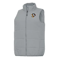 Women's Antigua Gray Pittsburgh Penguins Experience Full-Zip Vest