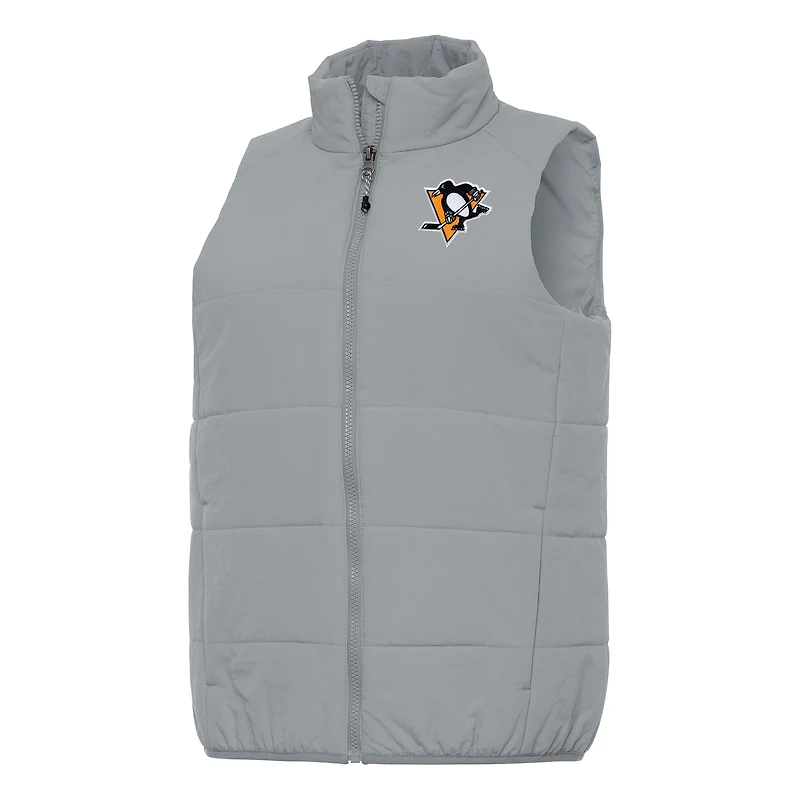Women's Antigua Gray Pittsburgh Penguins Experience Full-Zip Vest
