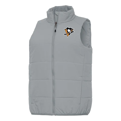 Women's Antigua Gray Pittsburgh Penguins Experience Full-Zip Vest