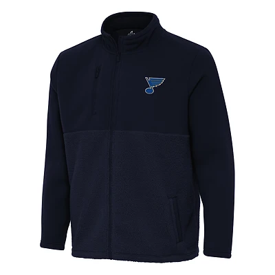 Men's Antigua Navy St. Louis Blues Daily Fused Full-Zip Jacket