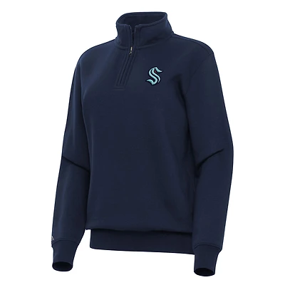 Women's Antigua Navy Seattle Kraken Victory Quarter-Zip Sweatshirt