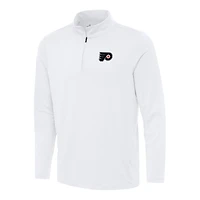 Men's Antigua White Philadelphia Flyers Reprocess Quarter-Zip Top
